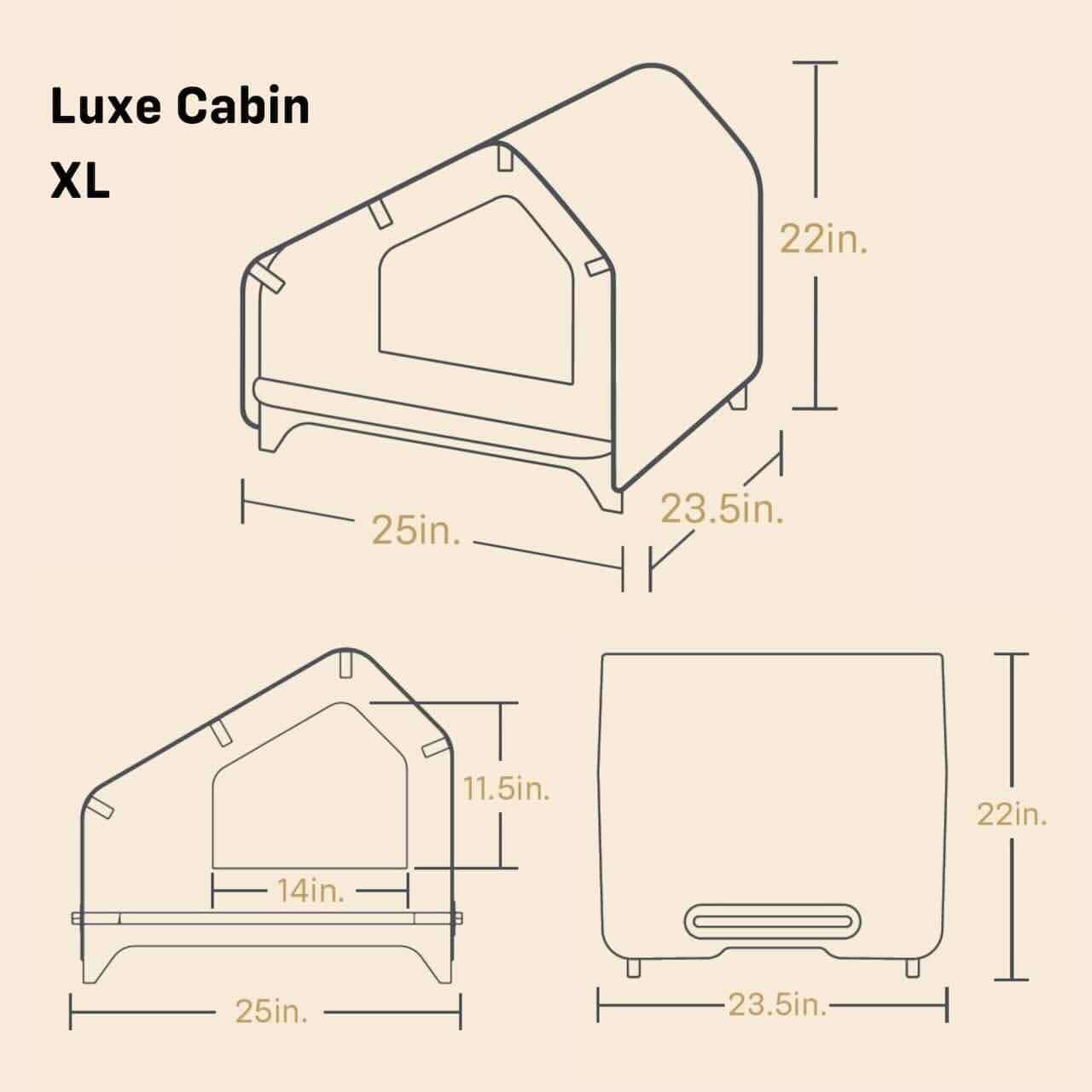 Rawry Pet Houses Luxe Cabin - Cream XL / Rawry Pet Houses Luxe Cabin - Light Grey XL / Rawry Pet Houses Luxe Cabin - Maroon XL / Rawry Pet Houses Luxe Cabin - Delicate Blue XL / Rawry Pet Houses Luxe Cabin - Tickled Pink XL / Evergreen XL
